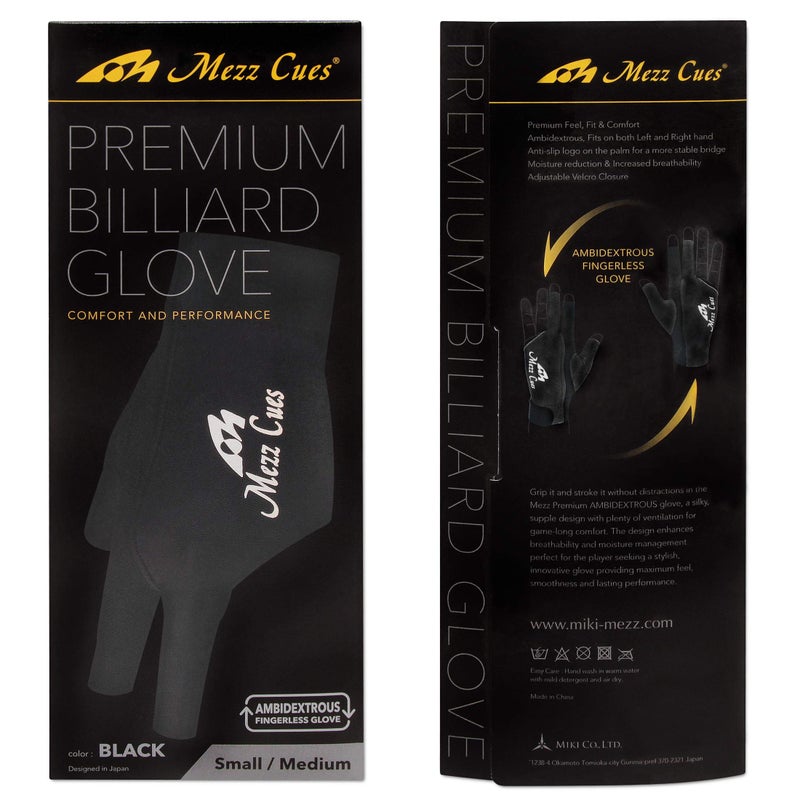 MEZZ Premium Billiard Glove - Fits Either Hand (Large/X-Large, Black) - Image 5
